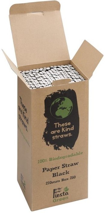  Fiesta Pailles en papier compostables Green noires 