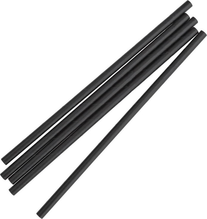  Fiesta Pailles compostables en papier emball&eacute;es individuellement Compostable noires (lot de 250) 