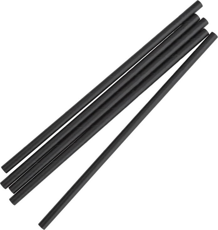  Fiesta Pailles compostables en papier emball&eacute;es individuellement Compostable noires (lot de 250) 