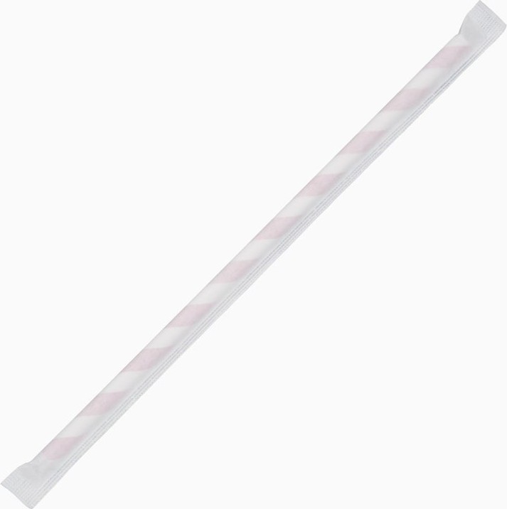  Fiesta Pailles compostables en papier emball&eacute;es individuellement Compostable &agrave; rayures rouges (lot de 250) 