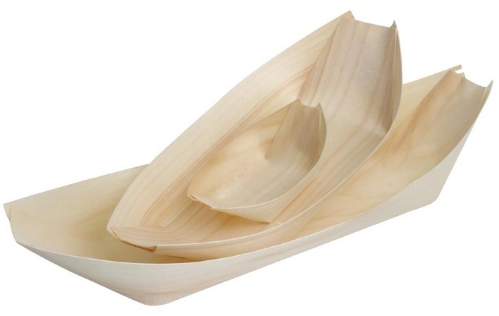  Fiesta Plats biod&eacute;gradables en peuplier pirogue Green 190mm 