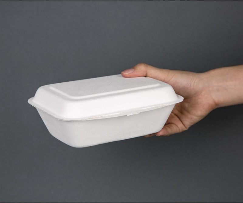  Fiesta Barquettes &agrave; charni&egrave;re en bagasse compostables Green 18,2 cm (x250) 