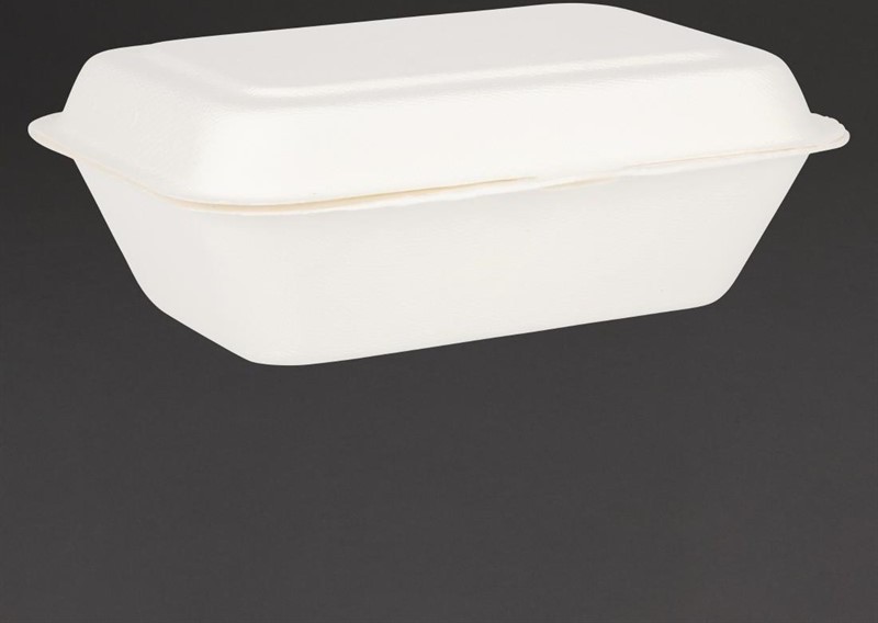  Fiesta Barquettes &agrave; charni&egrave;re en bagasse compostables Green 18,2 cm (x250) 