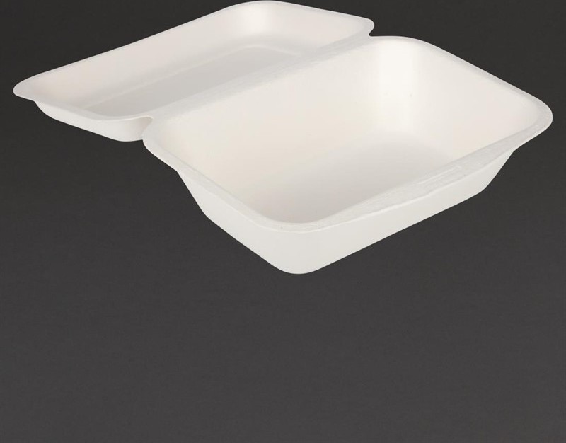  Fiesta Barquettes &agrave; charni&egrave;re en bagasse compostables Green 18,2 cm (x250) 
