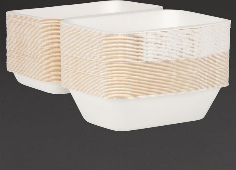  Fiesta Barquettes &agrave; charni&egrave;re en bagasse compostables Green 18,2 cm (x250) 
