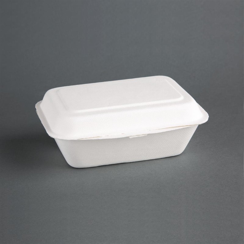  Fiesta Barquettes &agrave; charni&egrave;re en bagasse compostables Green 18,2 cm (x250) 