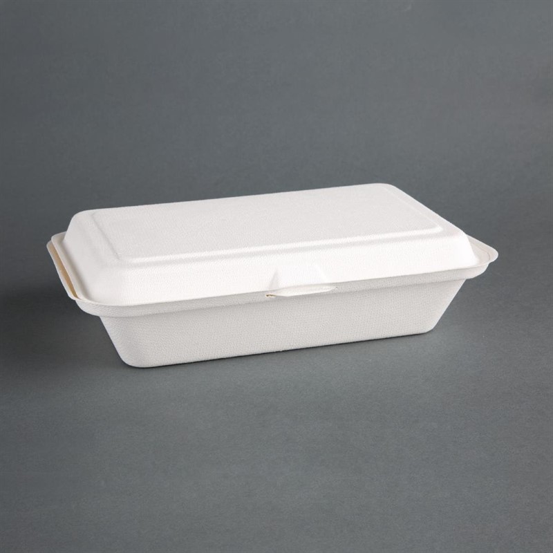  Fiesta Barquettes &agrave; charni&egrave;re en bagasse compostables Green 24,8 cm (x250) 