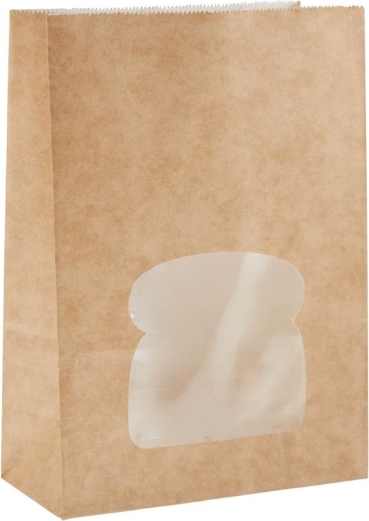  Colpac Sacs sandwich kraft recyclables noirs avec fen&ecirc;tre (lot de 250) 