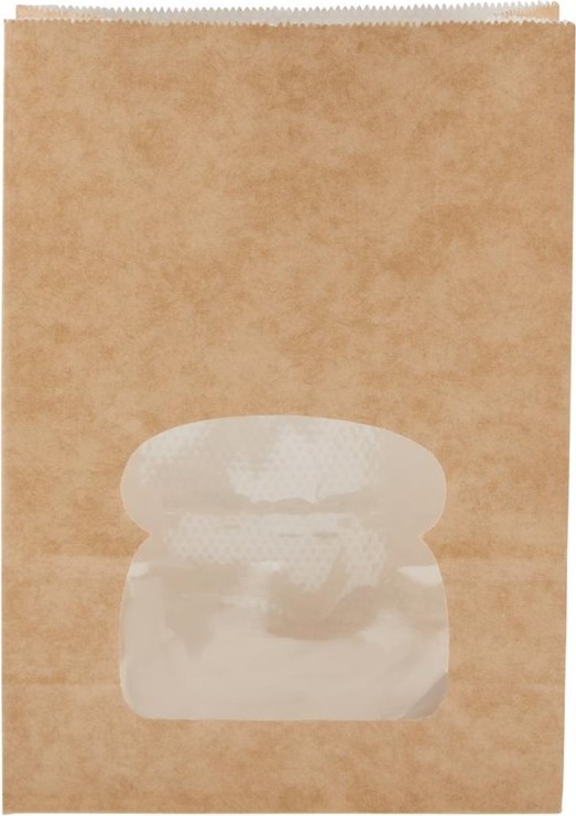  Colpac Sacs sandwich kraft recyclables noirs avec fen&ecirc;tre (lot de 250) 