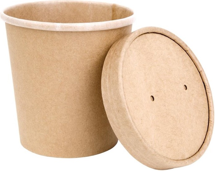  Fiesta Pots &agrave; soupe compostables en PLA Green 98 mm - 45,4 cl (x500) 