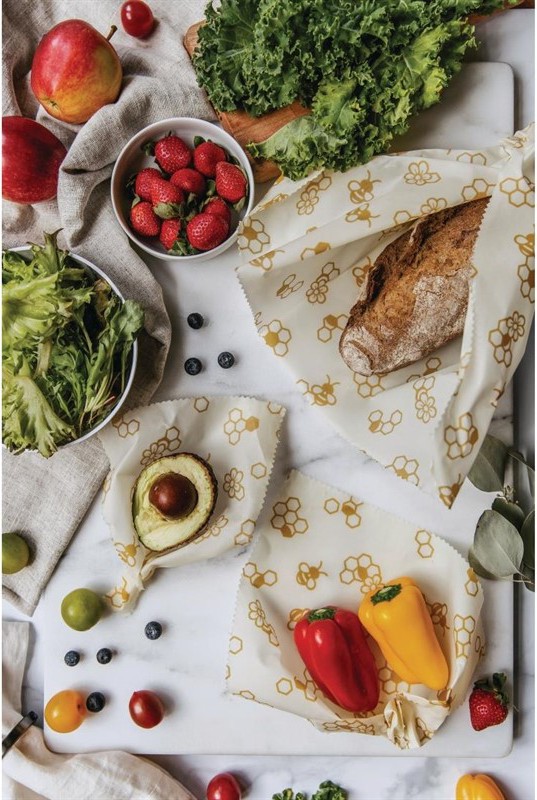  Gastronoble Feuilles d'emballage alimentaire &agrave; la cire d'abeille Nuts taille S (lot de 10) 