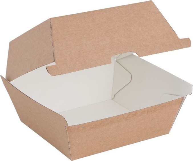  Fiesta Petites bo&icirc;tes hamburger compostables kraft Green 105mm (lot de 200) 