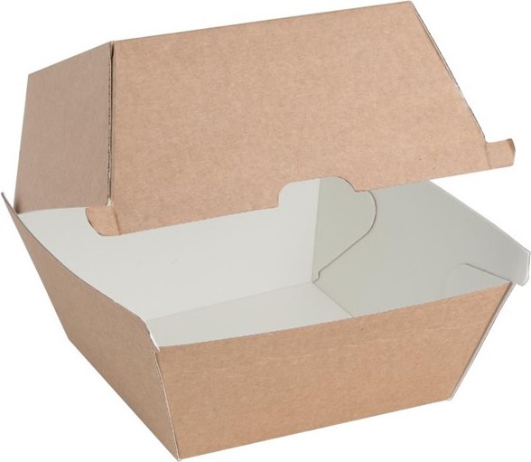  Fiesta Grandes bo&icirc;tes hamburger compostables kraft Green 112mm (lot de 150) 