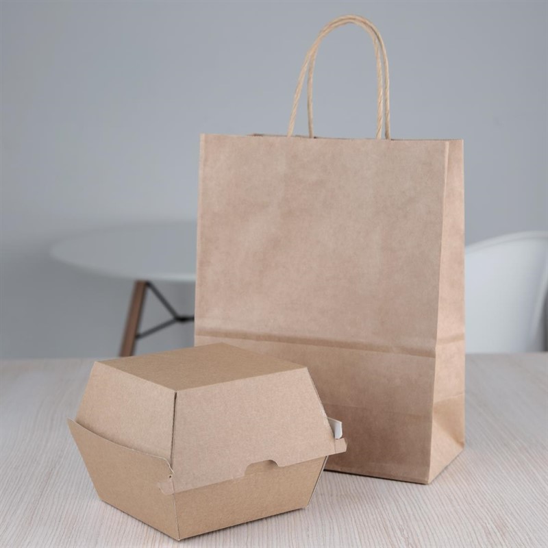  Fiesta Grandes bo&icirc;tes hamburger compostables kraft Green 112mm (lot de 150) 