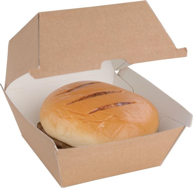  Fiesta Grandes bo&icirc;tes hamburger compostables kraft Green 112mm (lot de 150) 