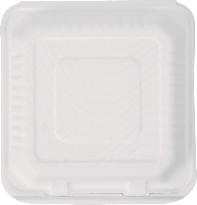  Fiesta Bo&icirc;tes avec couvercle &agrave; charni&egrave;re compostables en bagasse Green 223mm (lot de 200) 
