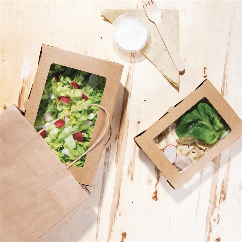  Fiesta Bo&icirc;tes salade avec fen&ecirc;tre PET Recyclable 700ml (lot de 200) 