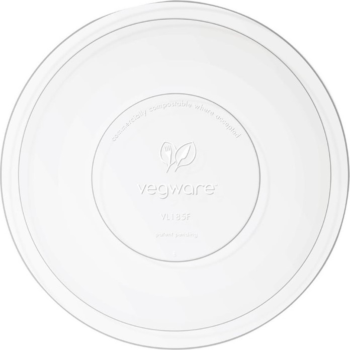  Vegware Couvercles plats compostables en PLA s&eacute;rie&nbsp;185 (lot de 300) 