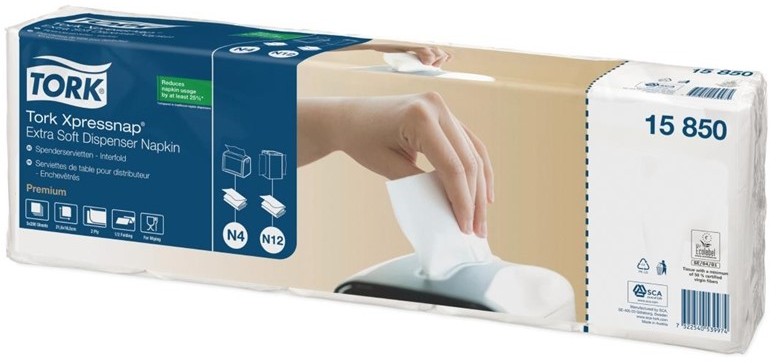  Tork Serviettes blanches pour distributeur Xpressnap Extra Soft 