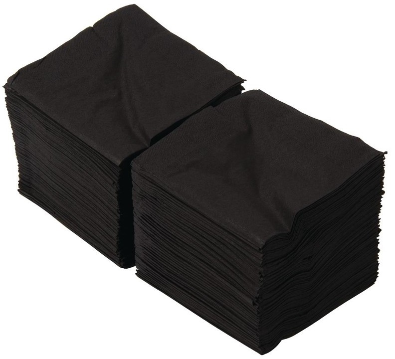  Gastronoble Serviettes cocktail noires 250mm 