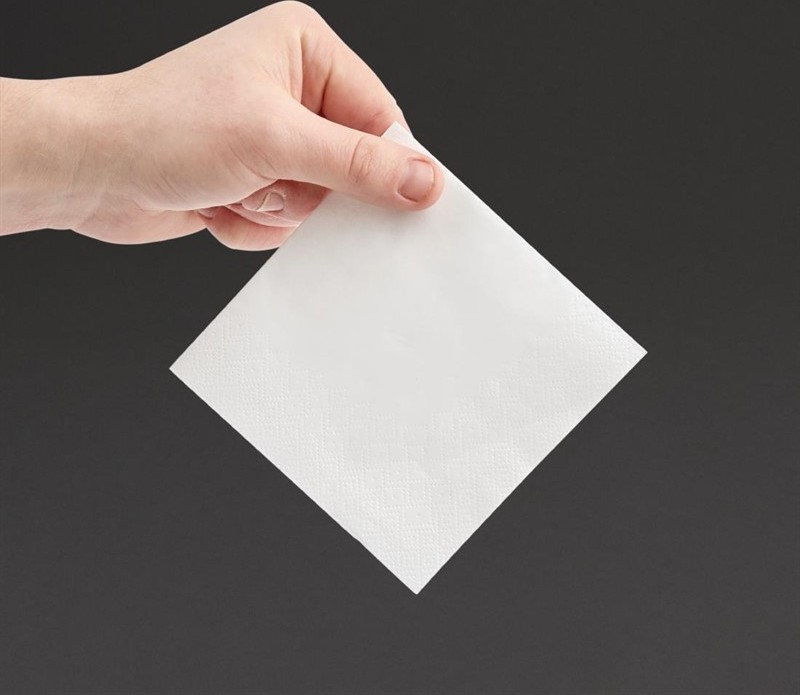  Fiesta Serviettes cocktail 2 plis pliage 1/4 240mm blanches (lot de 4000) 