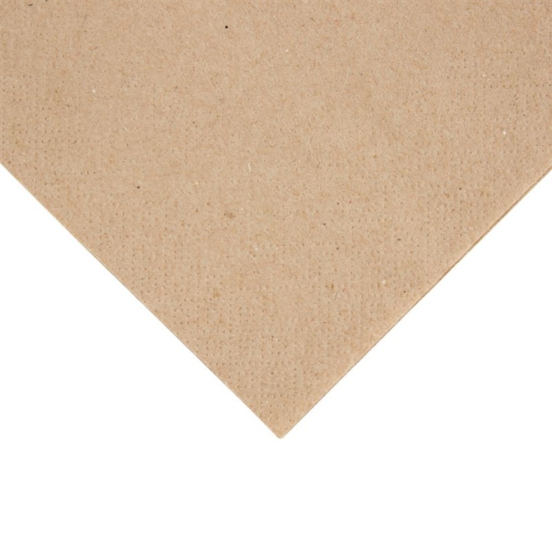  Fiesta Serviettes cocktail recycl&eacute;es 2 plis pliage 1/4 240mm kraft (lot de 4000) 