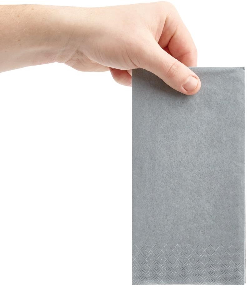  Fiesta Recyclable Serviettes d&icirc;ner 2 plis format 1/8 400mm grises (lot de 2000) 
