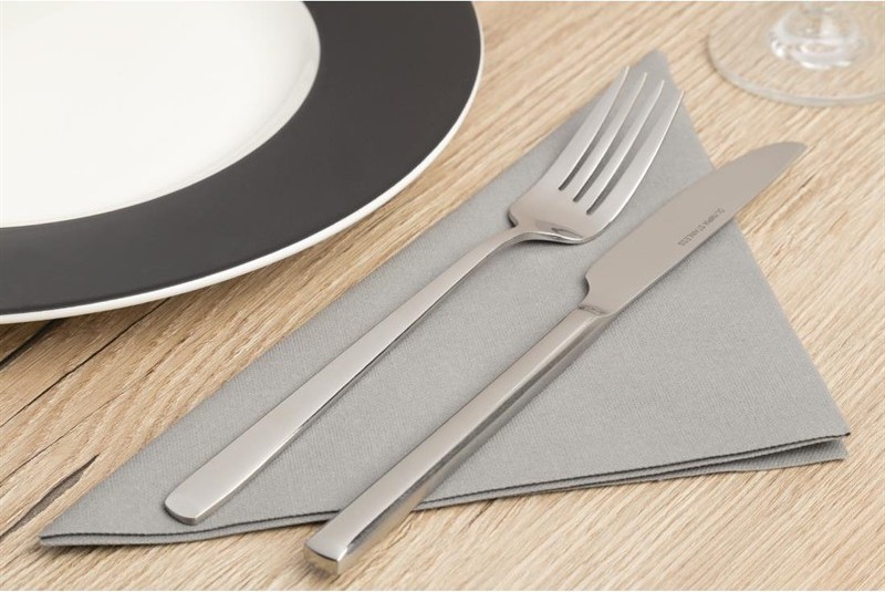  Duni Serviettes d&eacute;jeuner ouate gris granite compostables 400mm (lot de 750) 