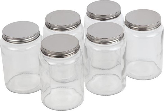  Vogue Bocaux &agrave; conserves en verre avec couvercle &agrave; visser 550ml (lot de 6) 