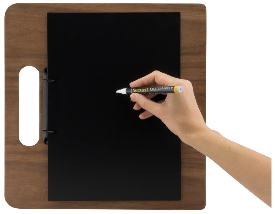  Securit Planche porte-menu &agrave; anneaux gamme Walnut 