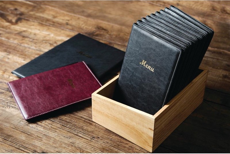  Olympia Prot&egrave;ge-menus en PVC A5 noir 