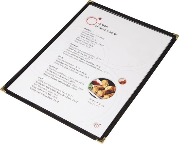  Olympia Prot&egrave;ge-menus style am&eacute;ricain A4 deux vues noir 