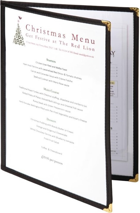  Olympia Prot&egrave;ge-menus style am&eacute;ricain A4 quatre vues noir 