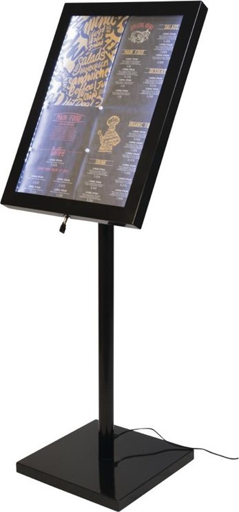  Securit Pr&eacute;sentoir &eacute;clair&eacute; LED noir 