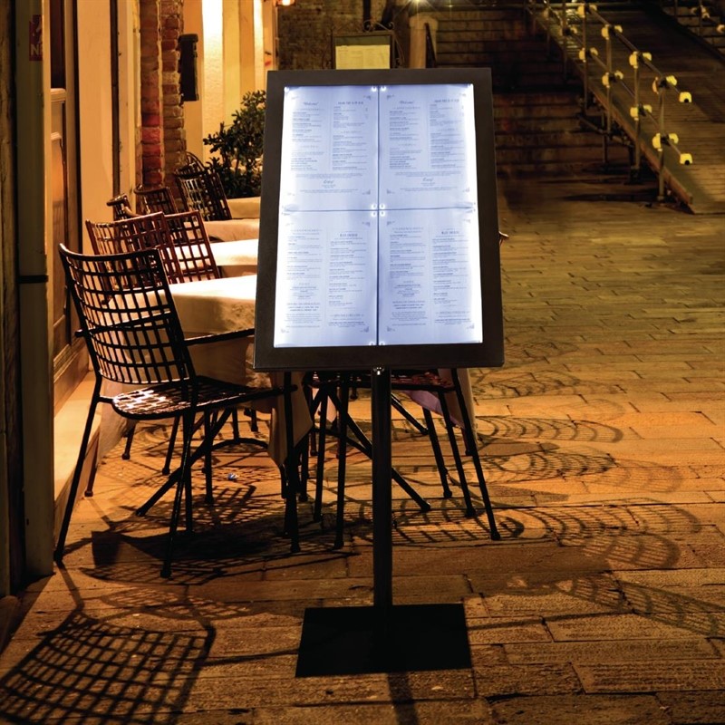  Securit Pr&eacute;sentoir &eacute;clair&eacute; LED noir 