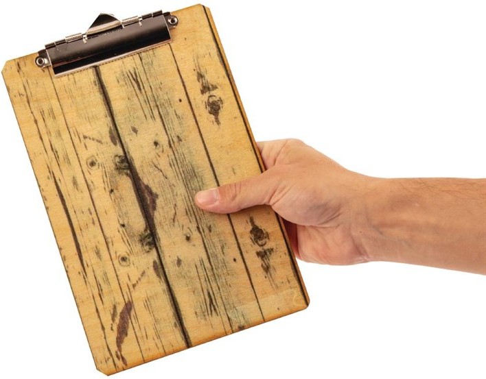  Olympia Plaque porte-menu effet bois clair A5 