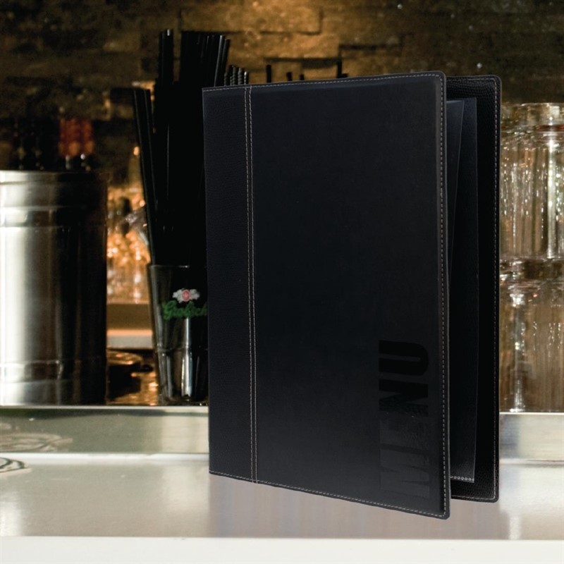  Securit Prot&egrave;ge-menus contemporain A4 noir 