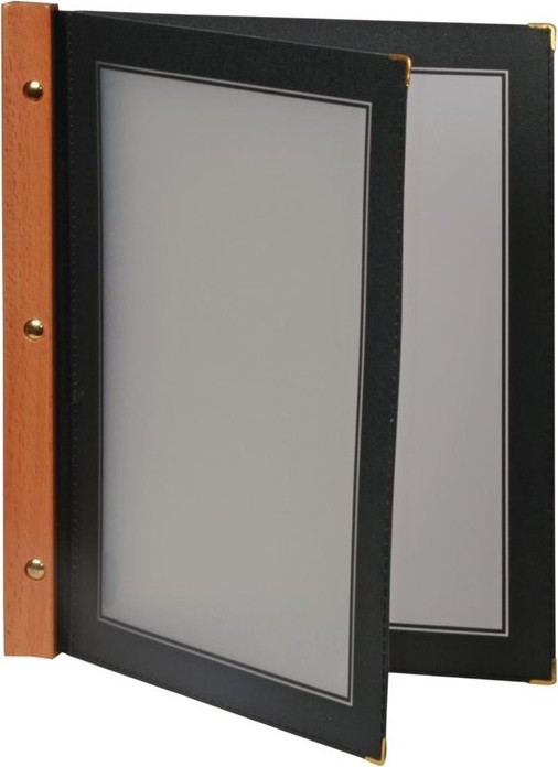  Securit Prot&egrave;ge-menus en bois noir A4 