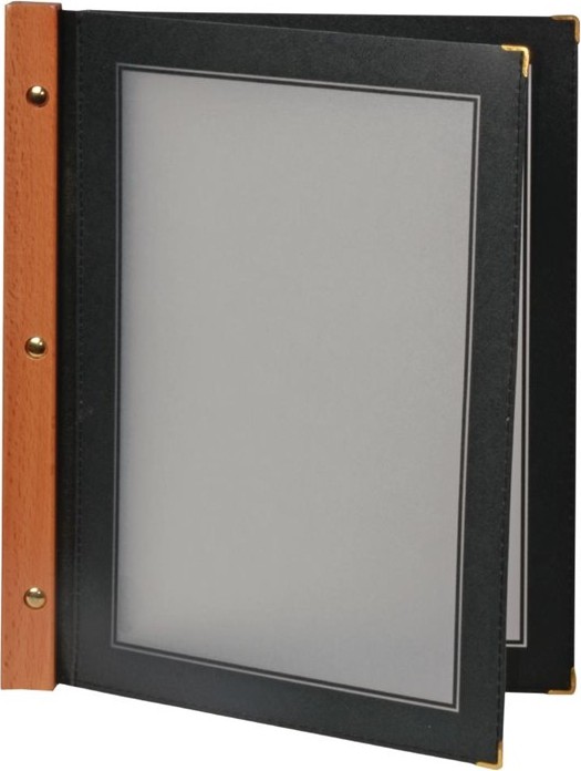  Securit Prot&egrave;ge-menus en bois noir A4 