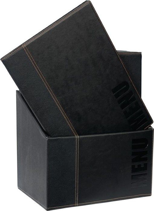  Securit Porte-menus contemporains A4 noirs avec bo&icirc;te de rangement (lot de 20) 