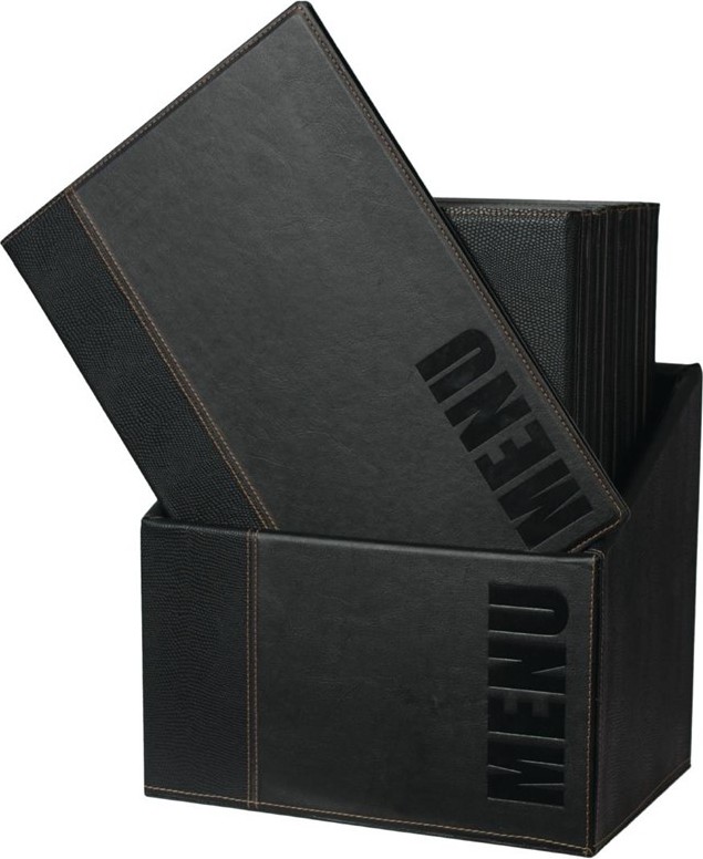  Securit Porte-menus contemporains A4 noirs avec bo&icirc;te de rangement (lot de 20) 