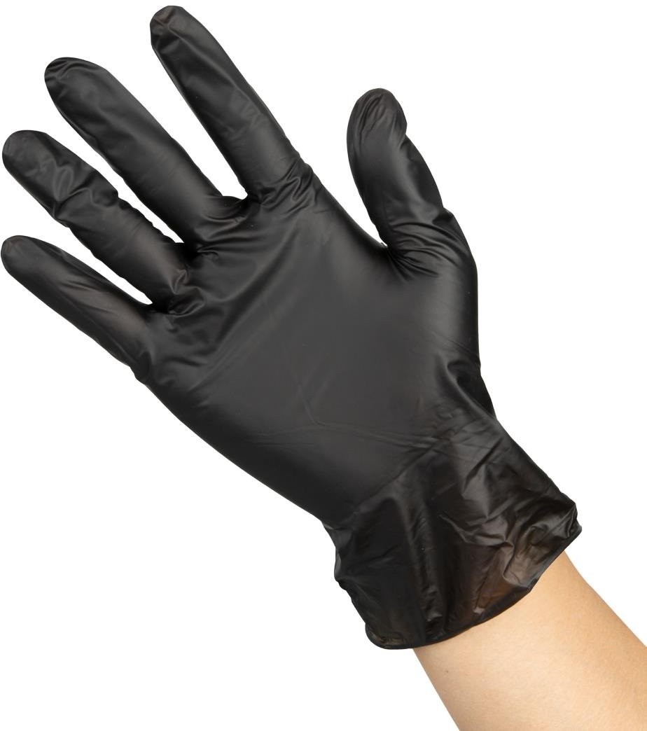  Hygiplas Gants vinyle non poudr&eacute;s noirs L (lot de 100) 
