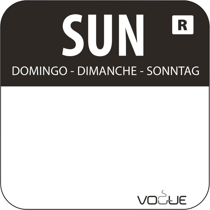  Vogue Etiquettes jours de la semaine et distributeur Vogue 