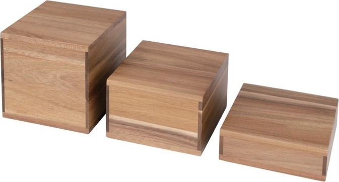  Olympia R&eacute;hausses en acacia 50/100/150(H)mm (lot de 3) 