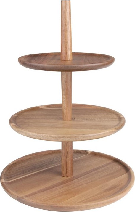  Olympia Pr&eacute;sentoir en acacia 3 niveaux 305(&Oslash;) x 395(H)mm 
