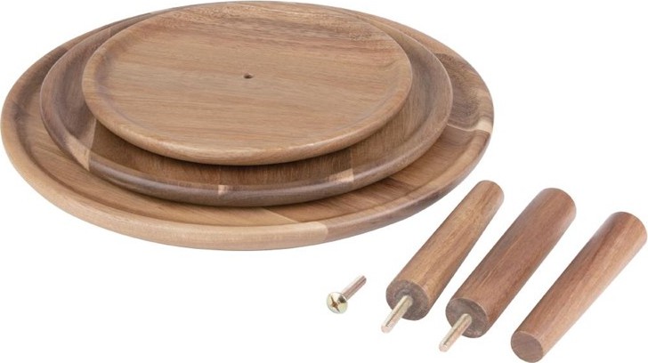  Olympia Pr&eacute;sentoir en acacia 3 niveaux 305(&Oslash;) x 395(H)mm 