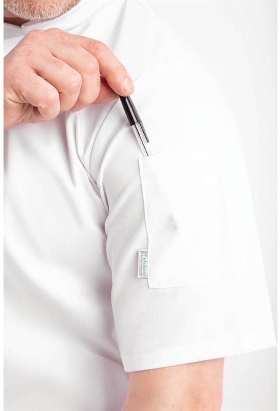  Whites Veste de cuisine mixte Vegas manches courtes blanche 
