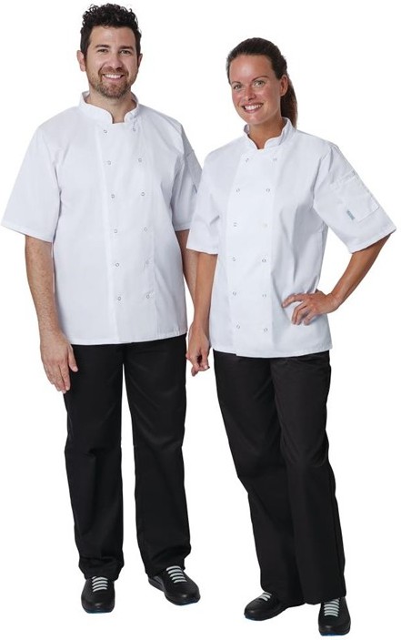  Whites Veste de cuisine mixte Vegas manches courtes blanche 