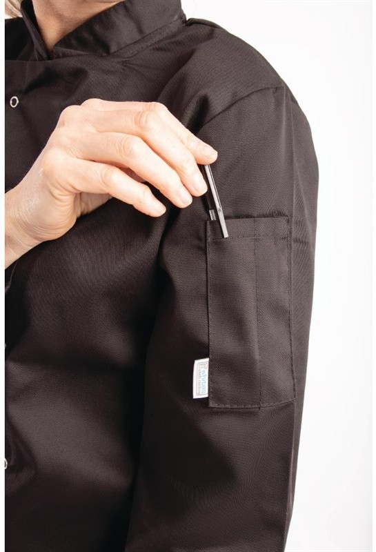  Whites Veste de cuisine mixte Vegas manches longues noire 