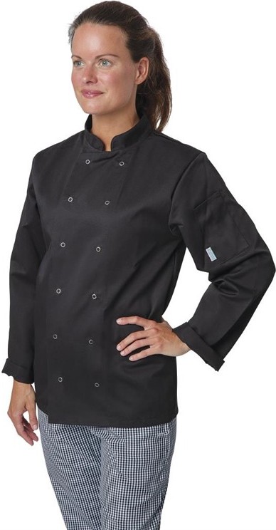  Whites Veste de cuisine mixte Vegas manches longues noire 
